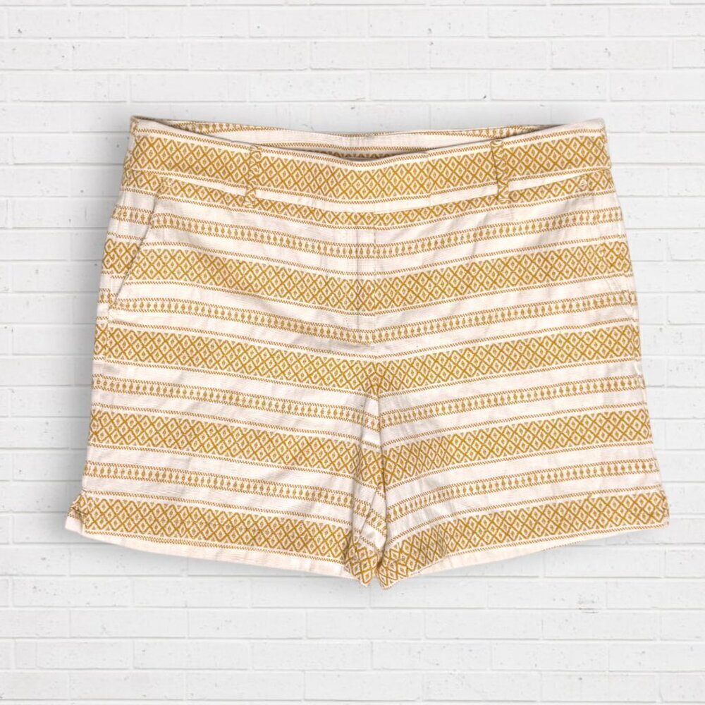 LOFT The Rivera Jaquard Stripe Yellow & Cream Women's Size 14
